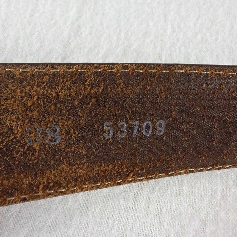 Silver Creek Classics Mens Brown Leather Western Belt Size 38 Distressed 53709